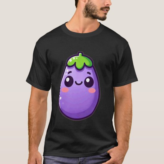 Zoete aubergine met suffe ogen t-shirt (Voorkant)