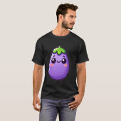 Zoete aubergine met suffe ogen t-shirt (Voorkant volledig)