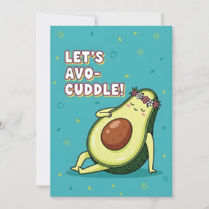 Zoete Avocado Zegt Laten we Avo Knuffelen Kawaii E Bedankkaart