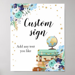 Zoete Avonturen bord Reis Douche Custom Globe Poster