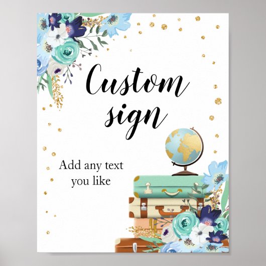 Zoete Avonturen bord Reis Douche Custom Globe Poster (Voorkant)