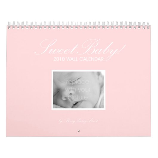 Zoete Baby aangepaste wandkalender - Roze Kalender (Hoes)