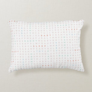 Zoete Baby Alfabet ABC's Pastelkleuren Roze Accent Kussen
