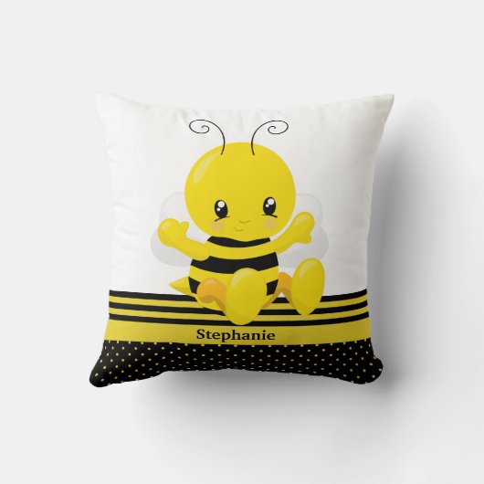 Zoete Baby bijen - Aangepaste naam Kussen (Achterkant)