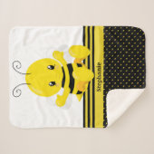 Zoete Baby bijen - Aangepaste naam Sherpa Deken (Voorkant (horizontaal))