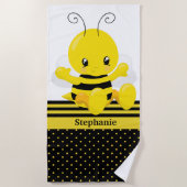 Zoete Baby bijen - Aangepaste naam Strandlaken (Voorkant)