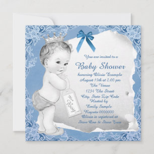 Zoete Baby Blue Baby Shower Kaart