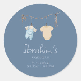 Zoete Baby Boy Aqeeqah Favor Sticker