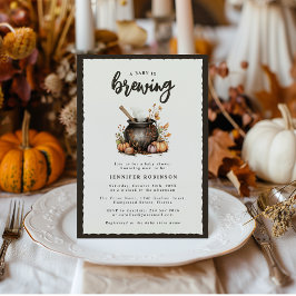 Zoete Baby Brouwt Halloween Baby Shower Kaart