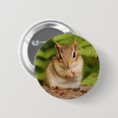 zoete baby chipmunk ronde button 5,7 cm (Voorkant /achterkant)
