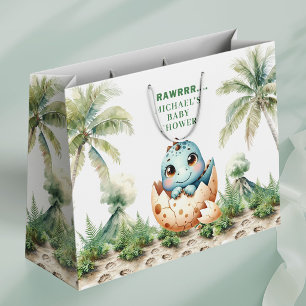 Zoete Baby Dino Cadeautas Zakje Komt Gauw Uit Het
