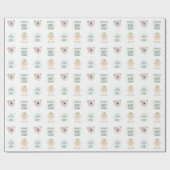 Zoete Baby- en Beer ballon Cadeaupapier (Vlak)