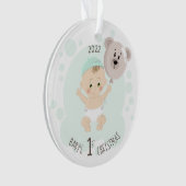 Zoete Baby- en Beer ballon Ornament (voorkant)