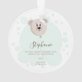 Zoete Baby- en Beer ballon Ornament (achterkant)