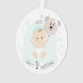 Zoete Baby- en Beer ballon Ornament (voorkant)