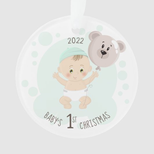 Zoete Baby- en Beer ballon Ornament (voorkant)