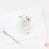 Zoete Baby- en Beer ballon Ronde Sticker (Envelop)