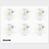 Zoete Baby- en Beer ballon Ronde Sticker (Vel)