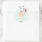 Zoete Baby- en Beer ballon Ronde Sticker (Tas)