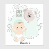 Zoete Baby- en Beer ballon Sticker (Vel)