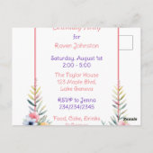 Zoete Baby Giraffe Bloemen Meisjes Verjaardagsfees Briefkaart (Achterkant)