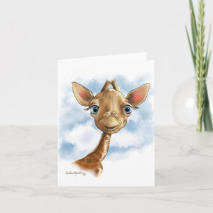 Zoete Baby Giraffe Cartoon Kaart