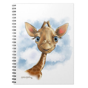 Zoete Baby Giraffe Cartoon Notitieboek