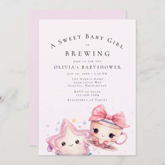 Zoete baby is op komst kaart (Voorkant / Achterkant)