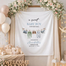 Zoete Baby Jongen Baby Shower Banner Persoonlijk W