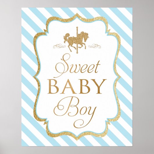 Zoete Baby Jongen Kraamkamer Poster (Voorkant)