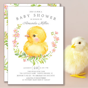 Zoete Baby Kuiken Meisjes Baby Shower Kaart