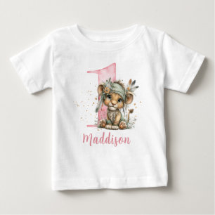 Zoete Baby Leeuw Meisje Eerste Verjaardag