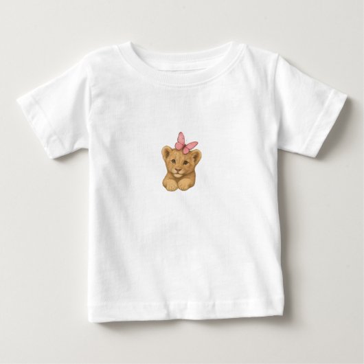 Zoete Baby Leeuw & Vlinder Shirt (Voorkant)