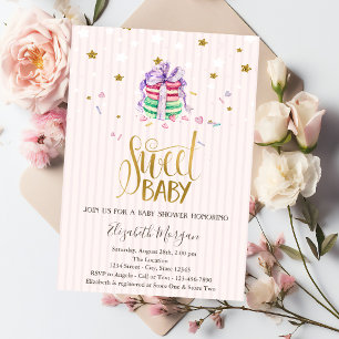 Zoete Baby Macarons Sterren Baby Shower Kaart