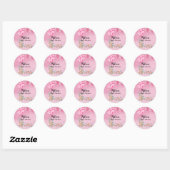 Zoete baby meisje ballon Eucalyptus cupcake topper Ronde Sticker (Vel)