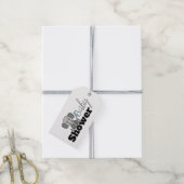Zoete Baby olifant, Baby shower Cadeaulabel (Met Touw)