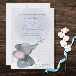 Zoete Baby Olifant Baby Shower Kaart