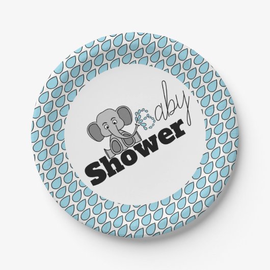 Zoete Baby olifant, Baby shower Papieren Bordje (Voorkant)