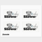 Zoete Baby olifant, Baby shower Rechthoekige Sticker (Vel)