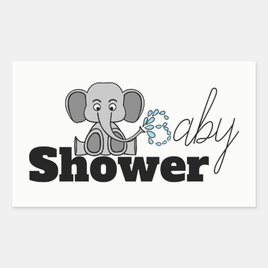 Zoete Baby olifant, Baby shower Rechthoekige Sticker (Voorkant)