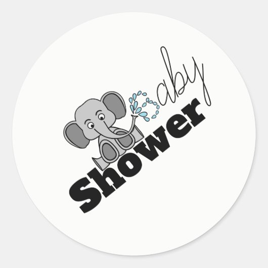 Zoete Baby olifant, Baby shower Ronde Sticker (Voorkant)