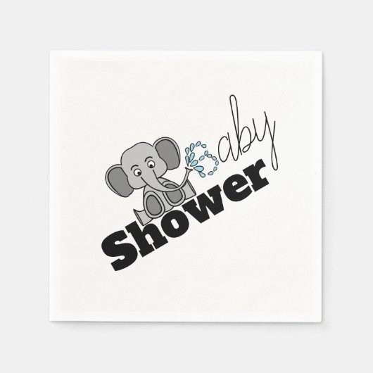 Zoete Baby olifant, Baby shower Servet (Voorkant)