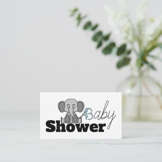 Zoete Baby olifant, Baby shower Ticket Invitation Informatiekaartje (Staand voorkant)