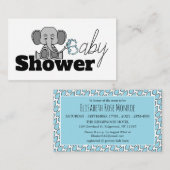 Zoete Baby olifant, Baby shower Ticket Invitation Informatiekaartje (Voorkant / Achterkant)