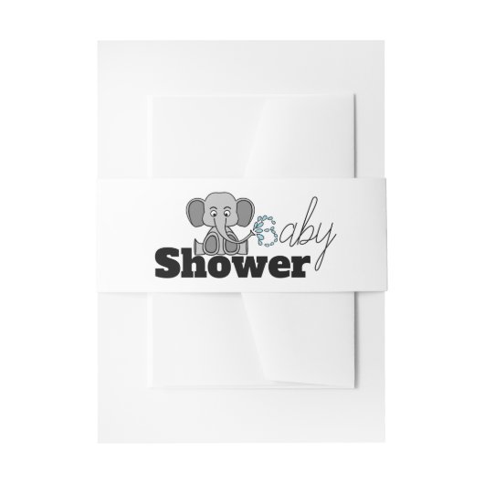 Zoete Baby olifant, Baby shower Uitnodigingen Wikkel (Voorkant Voorbeeld)