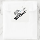Zoete Baby olifant, Baby shower Vierkante Sticker (Tas)