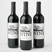 Zoete Baby olifant, Baby shower Wijn Etiket (Flessen)