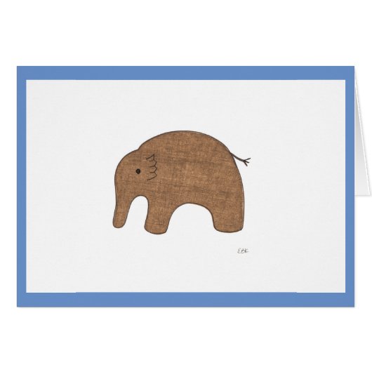 Zoete Baby olifant Blank Notecard (Voorkant Horizontaal)