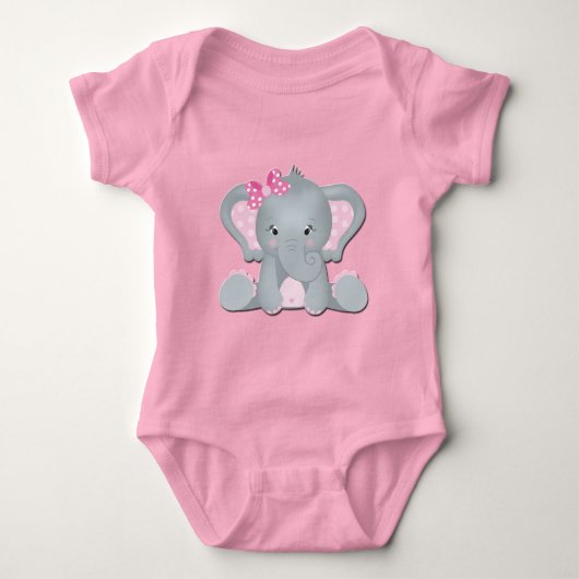 Zoete Baby Olifant Body Romper (Voorkant)