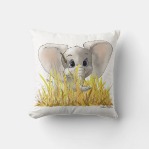 Zoete Baby Olifant Cartoon Kussen